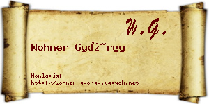 Wohner György névjegykártya