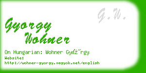 gyorgy wohner business card